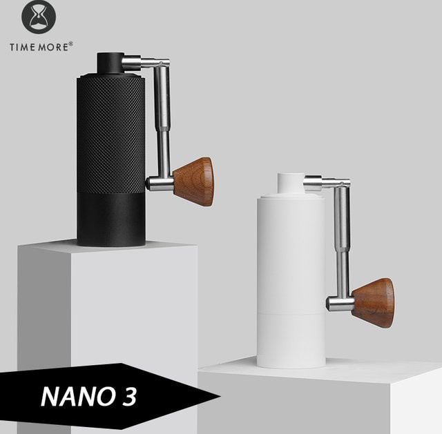 TIMEMORE Nano3 Manuelle Kaffeemühle in Weiß mit klappbarem Griff als tragbare Reise-Handmühle für Espresso und Pour Over - Bild 1