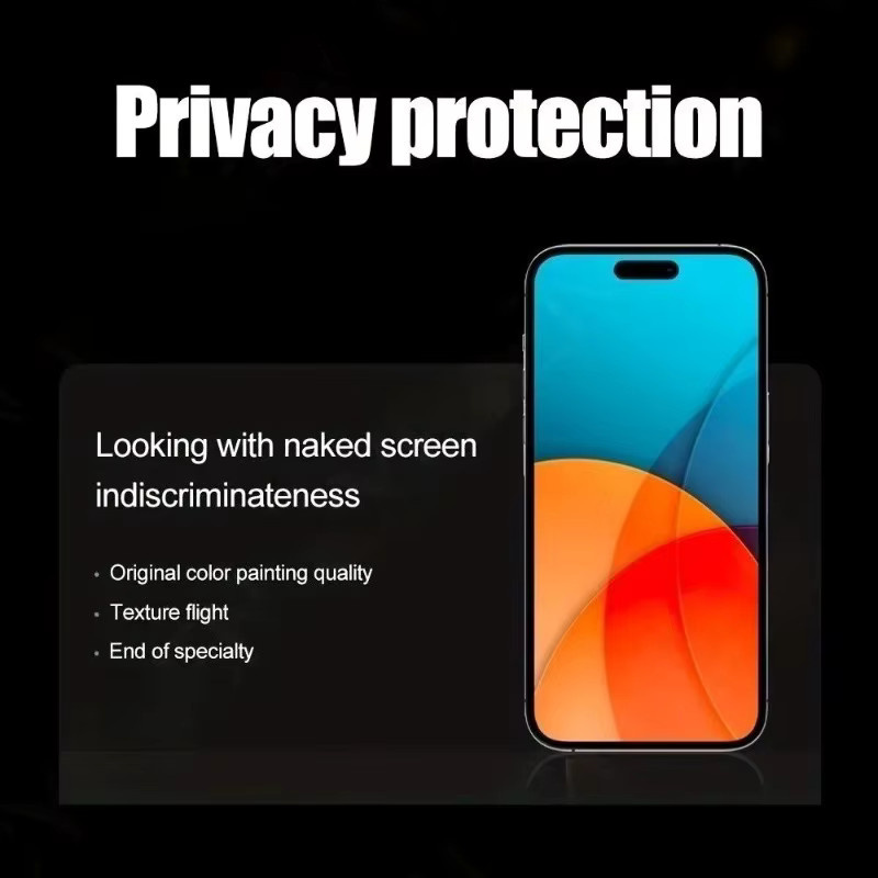 ZMZE 2er-Pack Anti-Spionage Displayschutzfolie aus Glas für iPhone 17 16 15 14 13 12 11 Pro Max Plus XR XS mit Ein-Klick-Installation, transparent - Bild 5