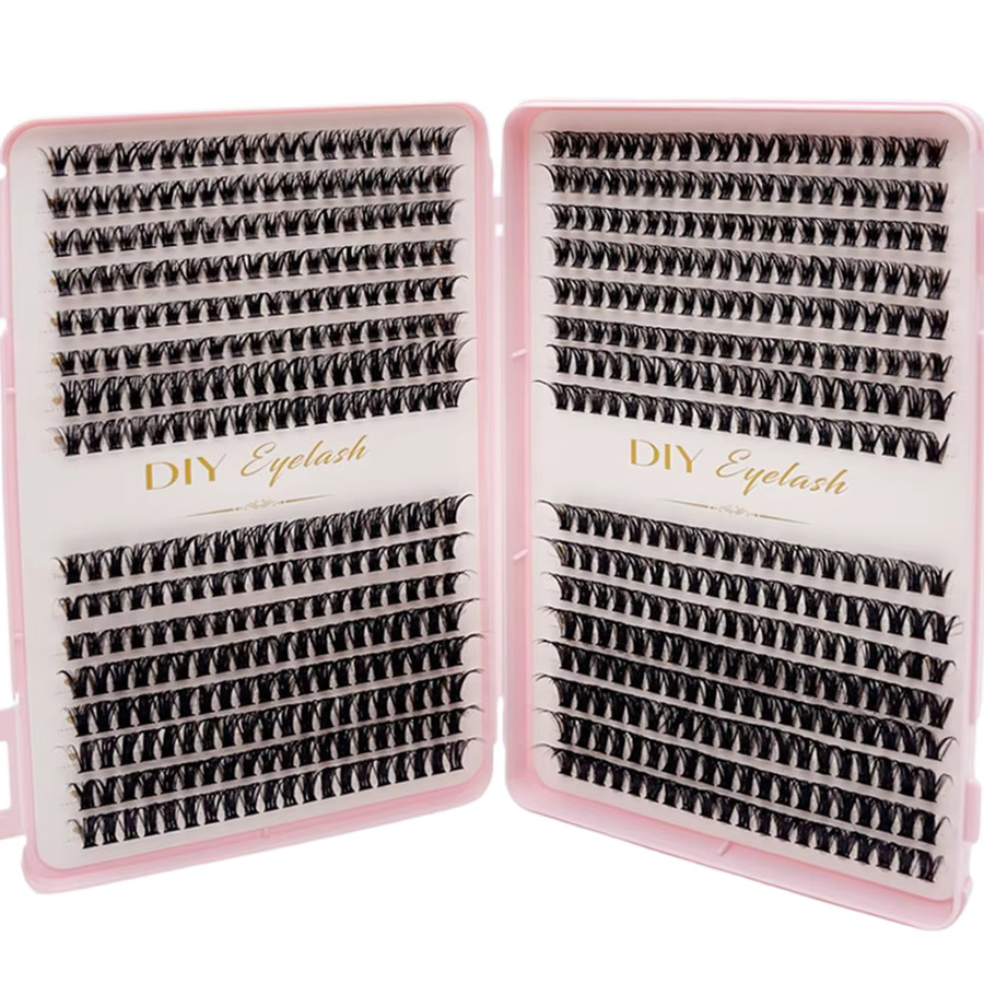 JIEFUXIN Einzelwimpern Cluster, 640 Stück, 10-14mm, Natürlicher Look, Unisex - Bild 5