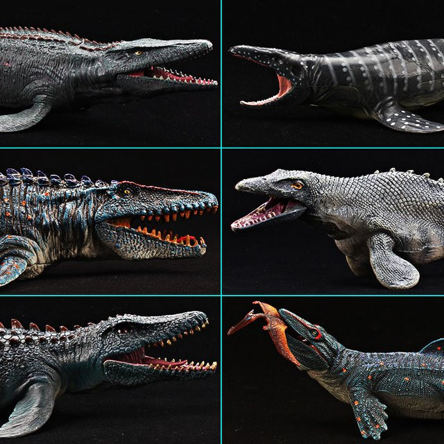 XIALIBAOMOWAN Mosasaurus Modell, Dinosaurier Action Figur, Grau, PVC - Bild 1