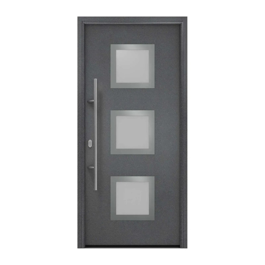 EcoStar Haustür Isopro IP 810S mit Glaseinsatz in Anthrazitmetallic, B/H: 110 x 210 cm, DIN Links - Bild 2