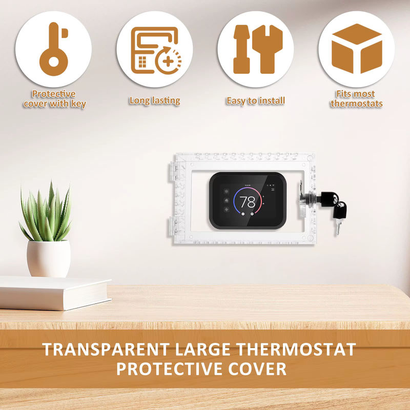 Universelle Wand-Thermostat-Schutzbox aus transparentem Acryl mit Schloss zur einfachen Installation - Bild 2