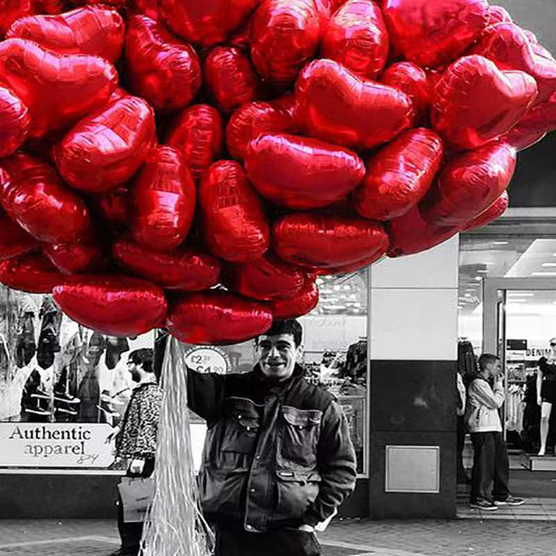 50 Stück rote Herz-Luftballons in Herzform für Geburtstag, Hochzeit, Weihnachten und Party-Dekoration - Bild 3