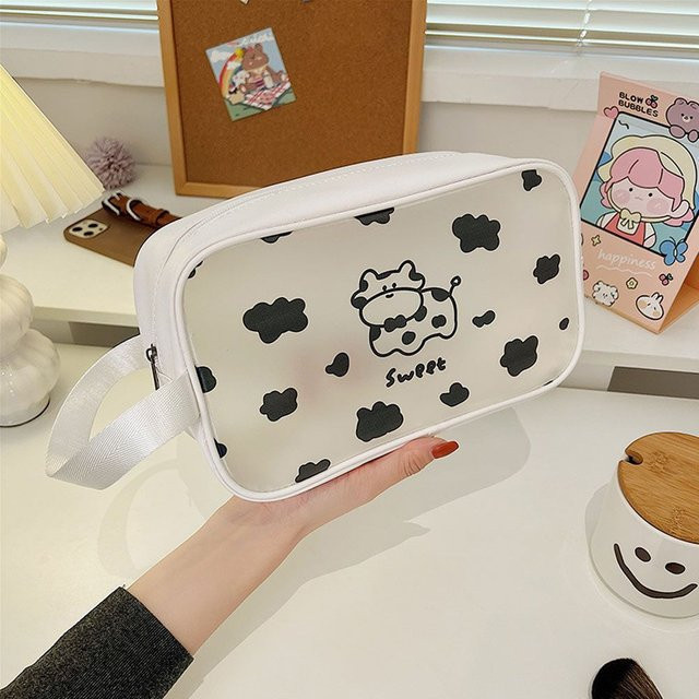 XYNN Kosmetiktasche Transparent, Cartoon Kuh, Unisex - Bild 1