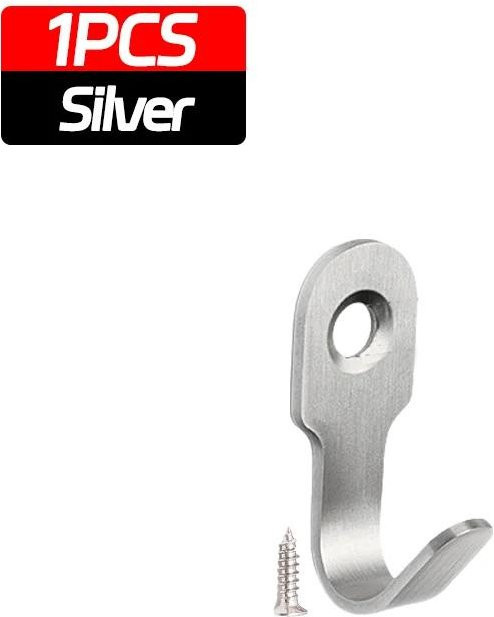 Edelstahl Wandhaken zum Aufkleben für Küche und Badezimmer, Farbe: Silber - Bild 1