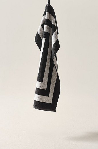 Jotex Handtuch WILLIAM gestreift in Schwarz, B/H: 50 x 70 cm - Bild 1