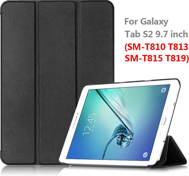 Samsung Galaxy Tab S2 9,7 Zoll Hülle SM-T810 T813 T815 T819 Trifold Magnetische Hartständerhülle in Schwarz oder Blau - Bild 1