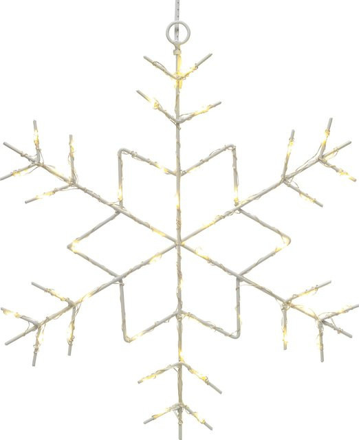 Metall-Schneeflocke in Weiß-Transparent, Durchmesser: 30 cm - Bild 1