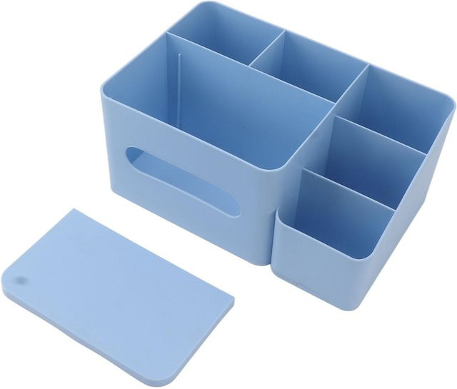 OutsideWorld Taschentuchbox-Organizer mit Deckel aus Kunststoff in Blau - Bild 1