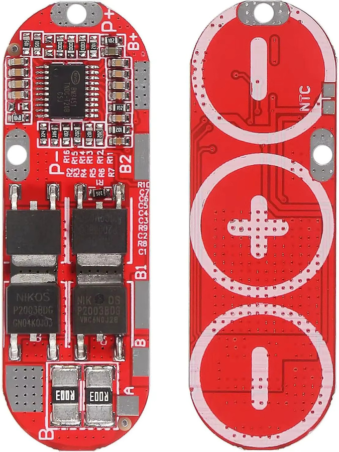 4 Stück Lithium-Batterie-Schutzplatine für 18650 Li-Ionen-Zellen, 25 A, 3S 12,6 V BMS-Ladekreis mit PCM für Polymer-Lipo-Zellen, Farbe: Rot - Bild 6