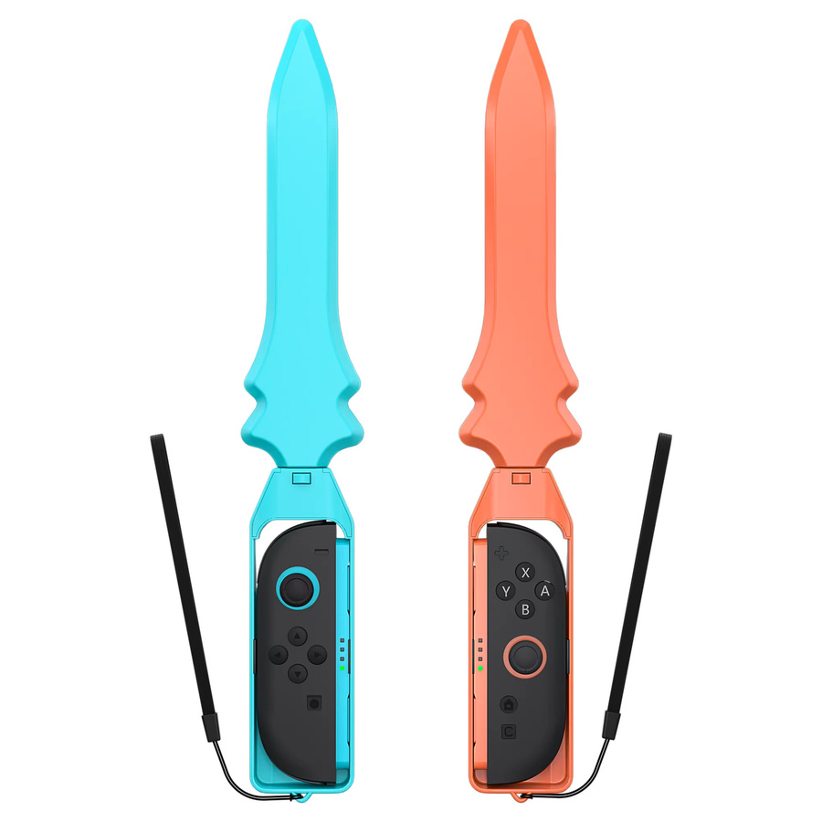 Benicabaly Schwertförmiger abnehmbarer Griff für Nintendo Switch Controller in Blau und Multicolour - Bild 2
