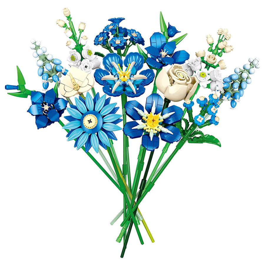 Doubuilt Mitternacht Dämmerung Blau Gaze Tulpe, Ziegel Spielzeug - Bild 3
