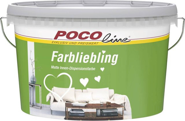POCOline Raumfarbe Farbliebling Island, Dispersion, Weiß und Grün, Matt, Wasserbasiert, 2,5 l - Bild 1
