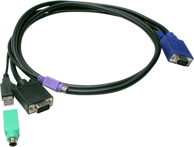 LevelOne KVM Kabel ACC-3203 USB+PS/2 in Schwarz, Länge: 5,00 m - Bild 1
