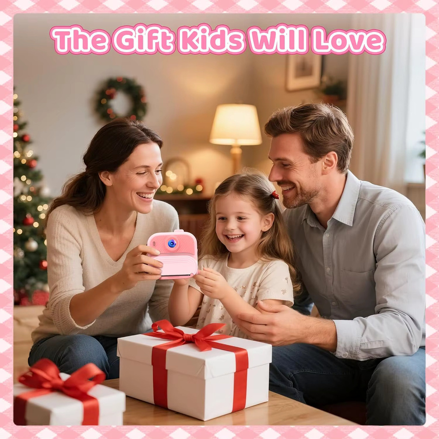 RIVGOT DIY Sofortbildkamera für Kinder in Rosa/Pink mit 48MP und 1080P HD Druckfunktion - Bild 4