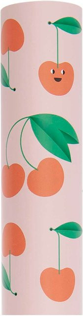 Rico Design Paper Poetry Geschenkpapier Kirschen in Rosa, 200 x 70 cm - Bild 1