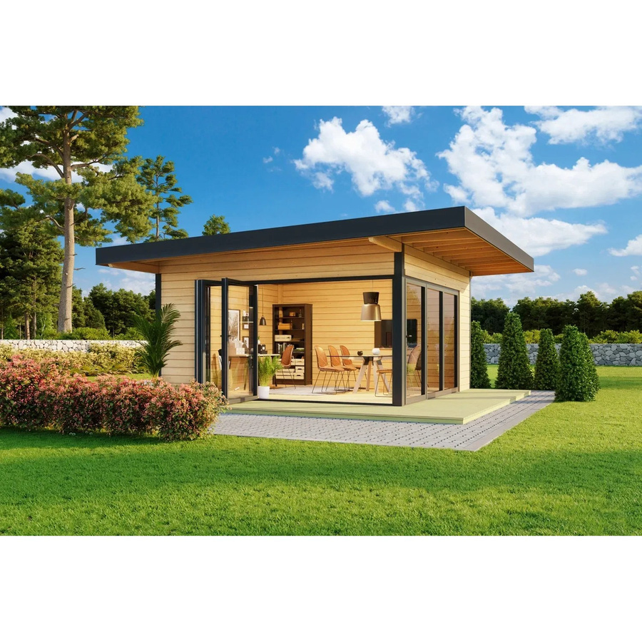 Lasita Gartenhaus Domeo mit Pultdach aus Holz in Natur, B/T/H: 450 x 450 x 198 cm - Bild 2
