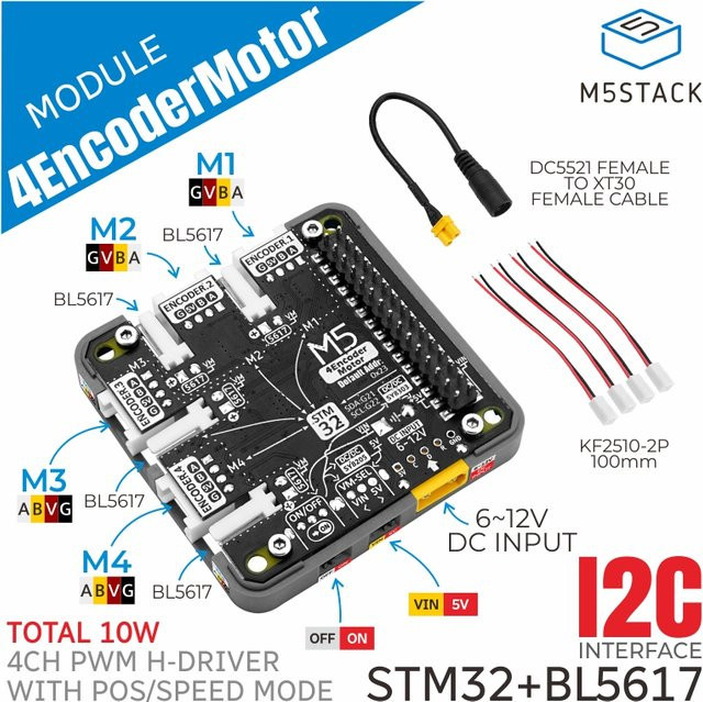 M5Stack 4-Kanal-Encoder-Motortreibermodul STM32F030 in Schwarz - Bild 1