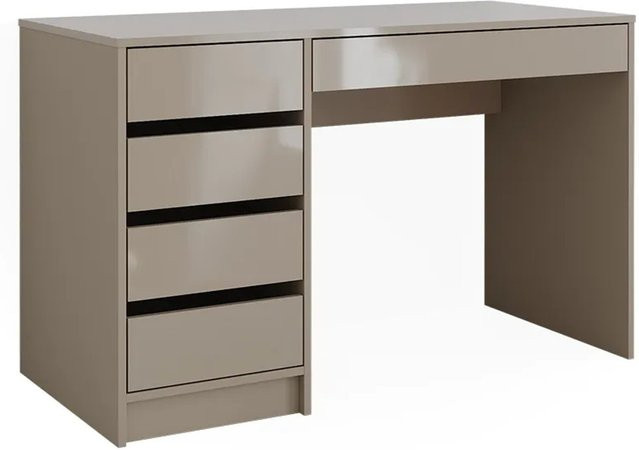 Vicco Schminktisch Sherry in Greige Hochglanz mit 5 Schubladen B: 120 cm, T: 75 cm, H: 75 cm - Bild 2