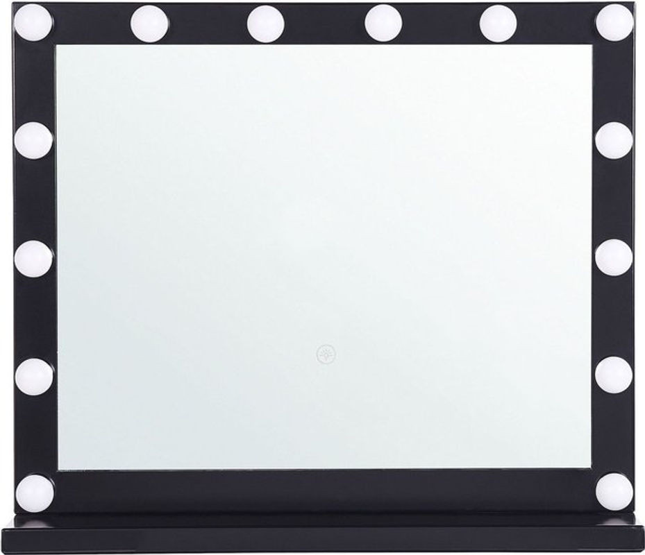 Beliani Wandspiegel mit LED-Beleuchtung in Schwarz, Rechteckig, B: 50 cm, H: 60 cm - Bild 1