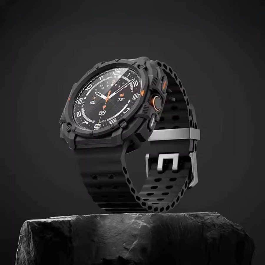 CHIICSMART Uhrenarmband Silikon, Schwarz, Samsung Galaxy Watch Ultra 47mm - Bild 4