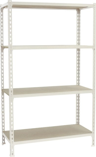PROREGAL Schwerlastregal Mid Muli mit 4 verstellbaren Fachböden, Weiß, H x B x T: 150 x 80 x 30 cm, Fachlast 150 kg - Bild 1