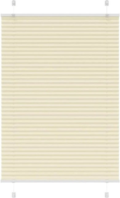 vidaXL Plissee Creme Beige aus Polyester, halbtransparent, B/H: 100 x 100 cm - Bild 1
