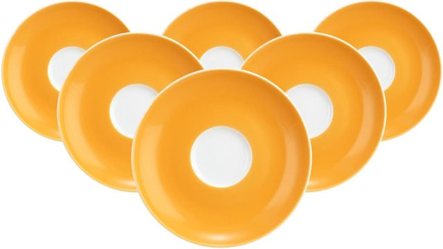Seltmann Weiden Espressountertassen Liberty Pure Colors Orange aus Porzellan 6er Set Durchmesser: 12 cm - Bild 1