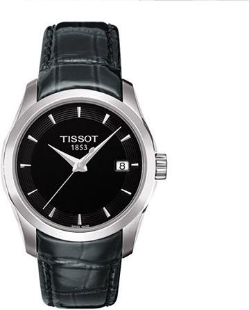 Tissot Armbanduhr, Quarz, Edelstahl, Leder, Schwarz, Damen - Bild 1