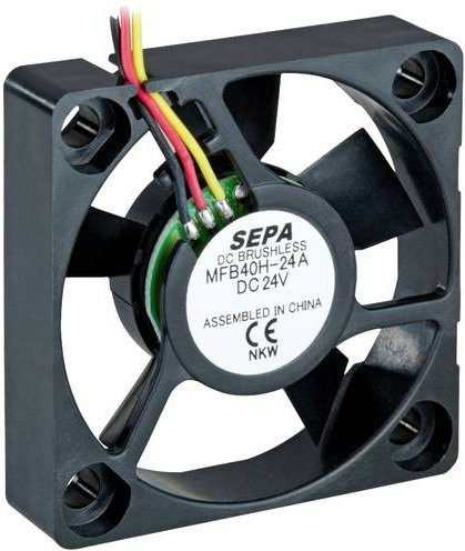SEPA Axiallüfter MFB40H24A-001 Schwarz 24 V/DC 11.28 m³/h B/T/H: 40 x 40 x 10 mm - Bild 1
