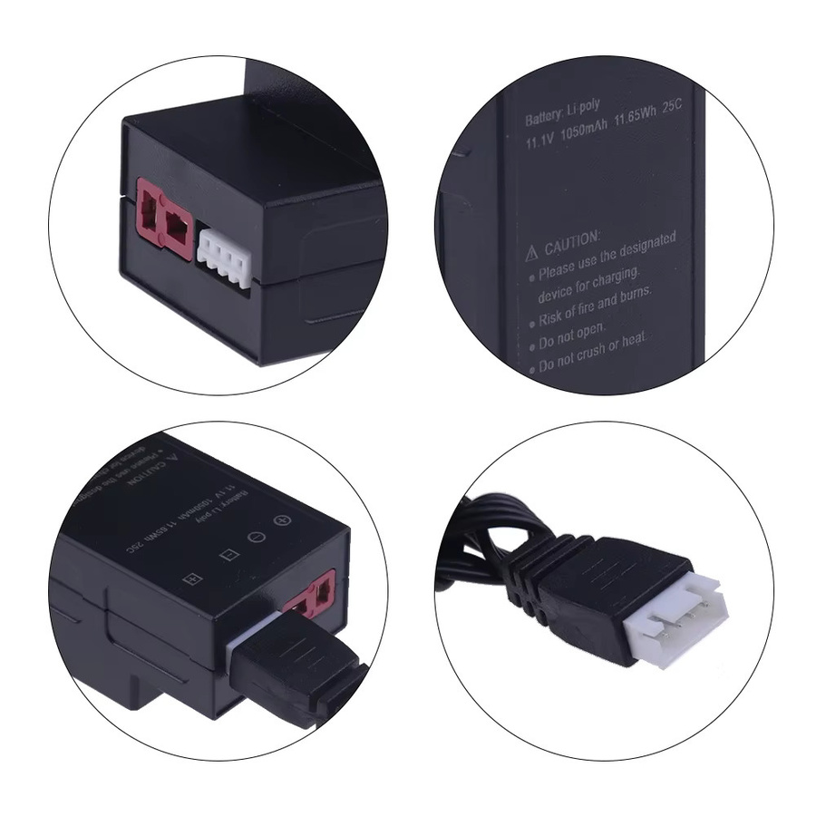 MJX 3S Lipo Akku 1050mAh 11,1V Schwarz für MJX Hyper Go H16E H16H 1/16 RC Offroad Truck Ersatzteil - Bild 4