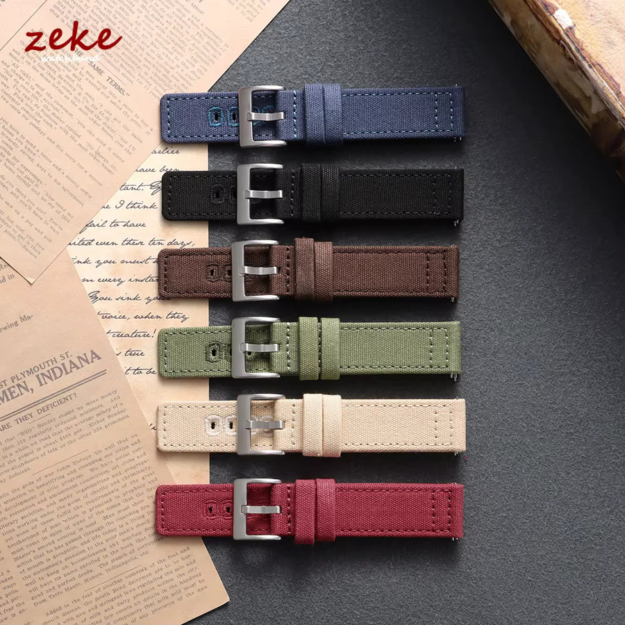 crazyband Uhrenarmband Stoff, Textil/NATO, Herren, Schwarz - Bild 2