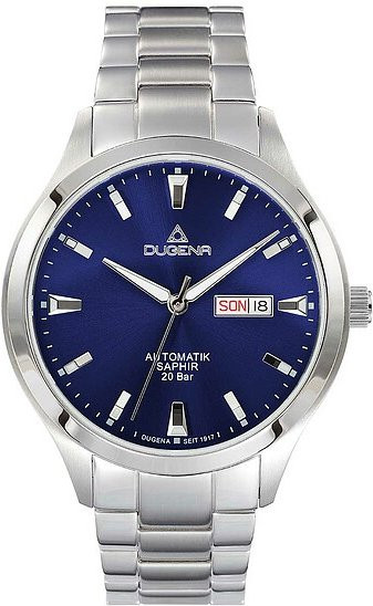 Dugena Herrenuhr Tresor, Automatik, Edelstahl, Blau, 42 mm - Bild 1