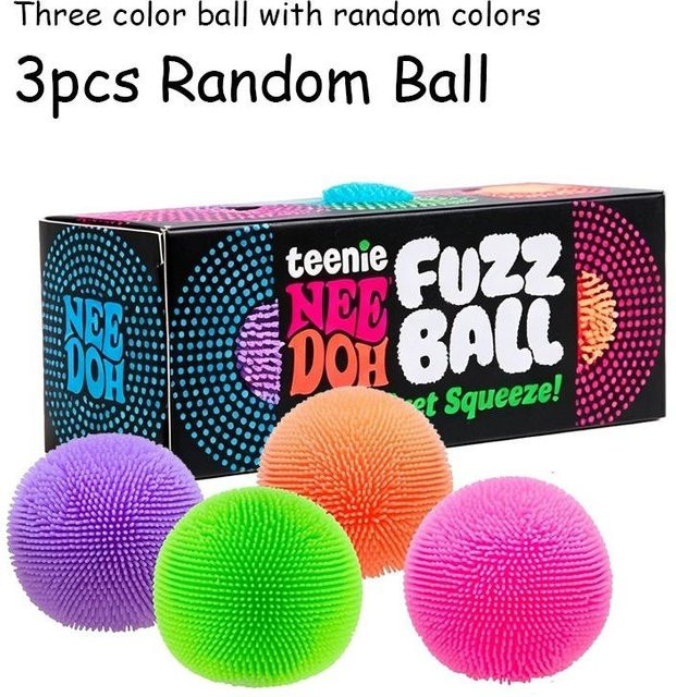 Needoh Fuzz Ball Stress Teenie, 3er Pack, Sensorisches Spielzeug - Bild 1