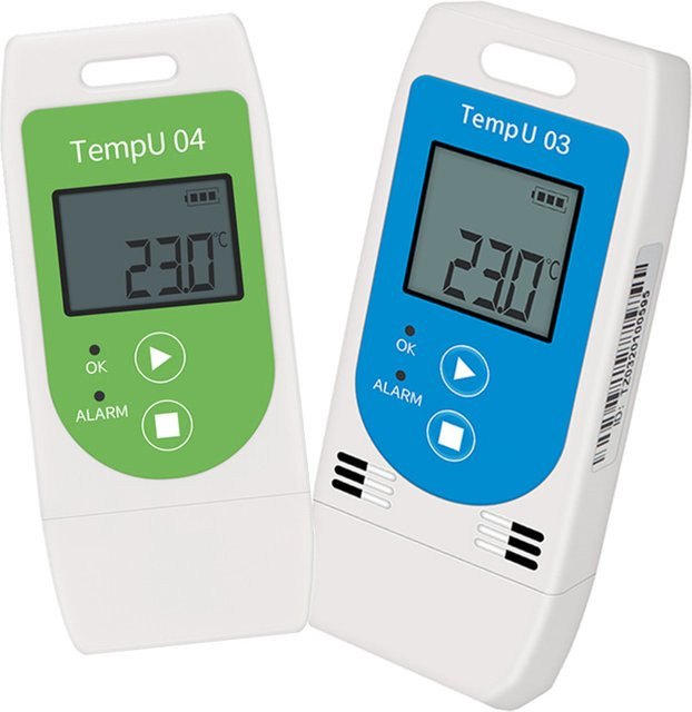 JUANJUAN USB-Temperatur-Datenlogger Thermometer in Weiß mit 32.000 Punkten Kapazität und automatischem CSV- und PDF-Export für den Kaltkettentransport im Labor - Bild 1