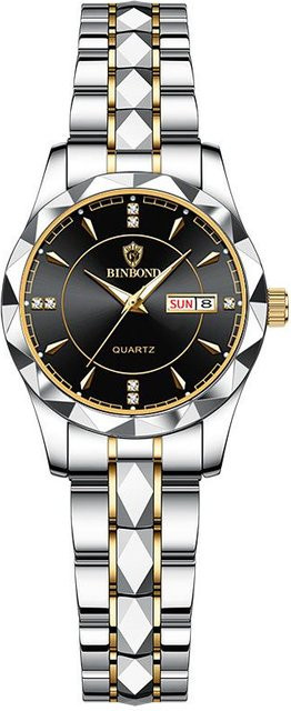 Binbond Armbanduhr Edelstahl, Quarz, Schwarz, Damen - Bild 1