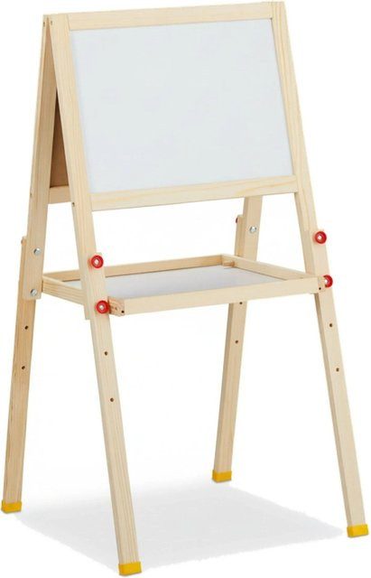 Relaxdays Standtafel Kinder mit Whiteboard aus Holz in Natur, Weiß und Grün, höhenverstellbar und magnetisch, H: 77 cm, B: 39 cm, T: 44,5 cm - Bild 1