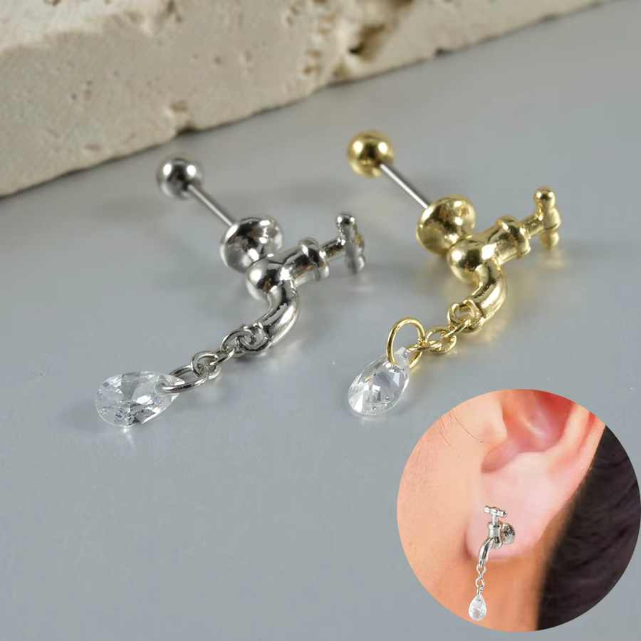 Dreamlee Ohrstecker Edelstahl, Zirkonia, Silber, Unisex - Bild 2