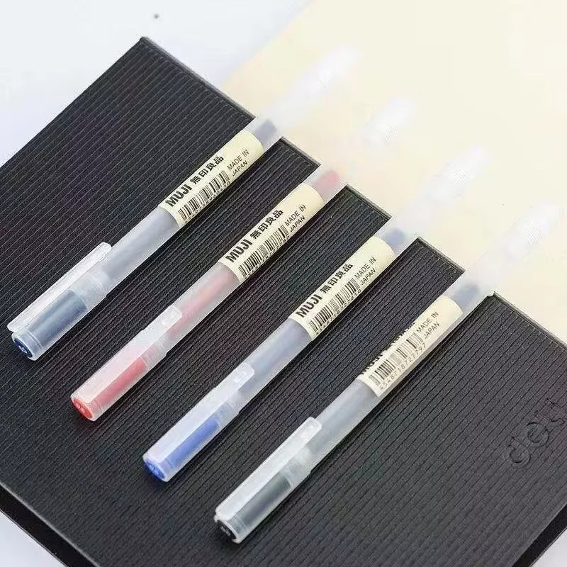 MUJI Gel-Stifte Set in Schwarz, Rot und Blau mit 0,38 mm und 0,5 mm Stiftdicke für Schule und Büro - Bild 3