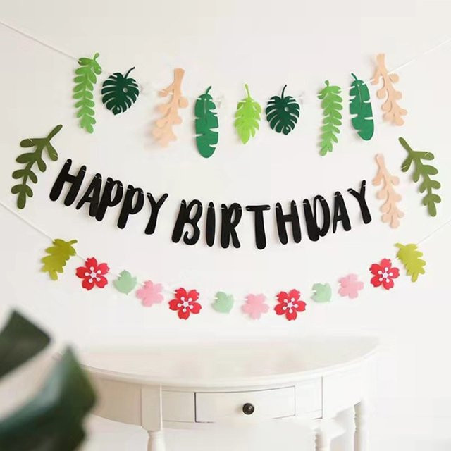 Joy-enlife Geburtstag Banner mit Schildkrötenblatt-Motiv für tropische Hawaii-Partys und Sommerdekorationen - Bild 1