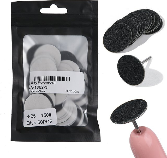 TFSCLOIN Austauschbare Nagelschleifpapier für Pediküre, 50 Stück, 25mm - Bild 1
