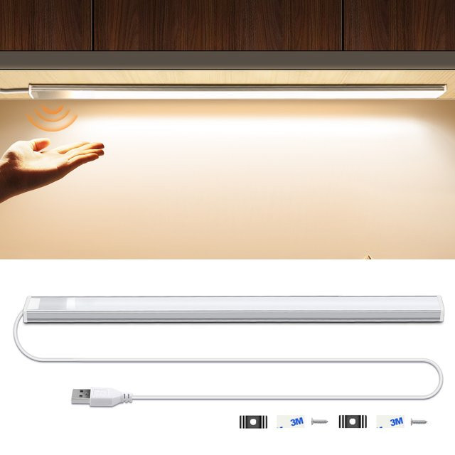 Lcamaw LED Lichtleiste mit Bewegungssensor und USB-Anschluss, Weiß, Breite: 30 cm - Bild 1