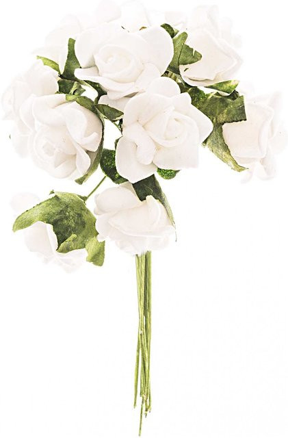 idee. Creativmarkt Rosen klein in Weiß, 10 Stück - Bild 1