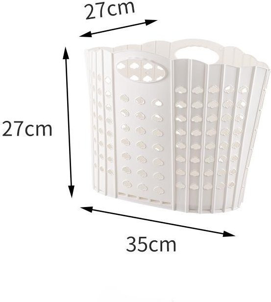 Multifunktionaler Aufbewahrungskorb von Yiran Furniture, faltbarer und wandhängender Wäschekorb für Schmutzwäsche oder Spielzeug, Farbe: Weiß, Breite: 35 cm, Tiefe: 27 cm - Bild 1