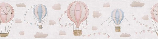 PROFHOME Kinder Tapete Wolken Matt in Creme Beige Blau Rosa, Breite: 0,13 m, Höhe: 5,00 m - Bild 1