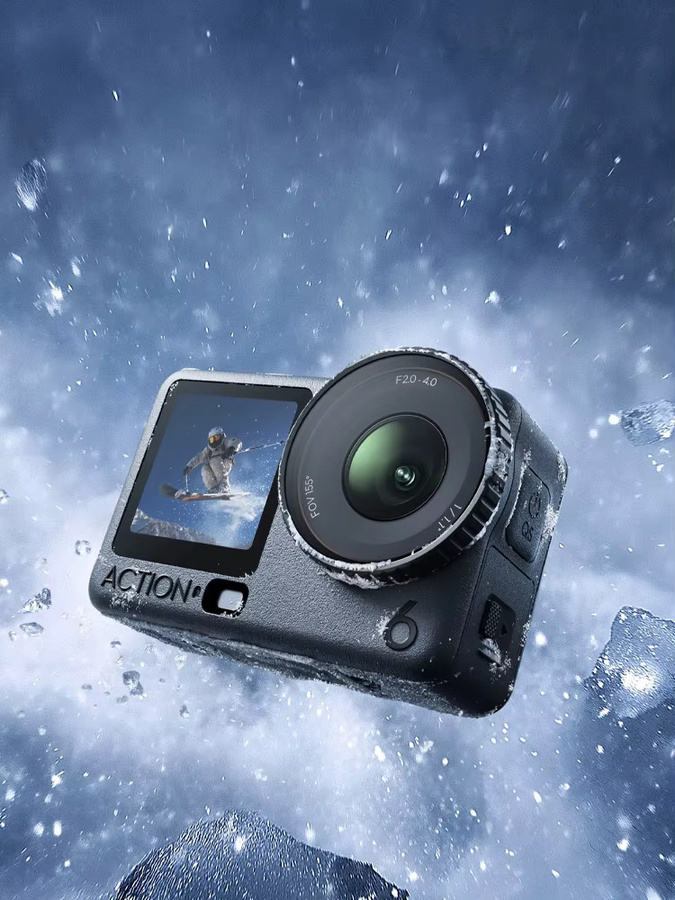DJI Osmo Action 6 Action-Kamera in Schwarz mit 1/1,1-Zoll-Quadratsensor und variabler Blende für 4K-Aufnahmen - Bild 6