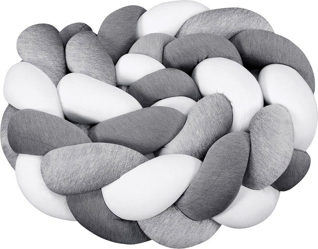 Babybay Nestchenschlange Jersey geflochten in Grau, Länge: 200 cm - Bild 1