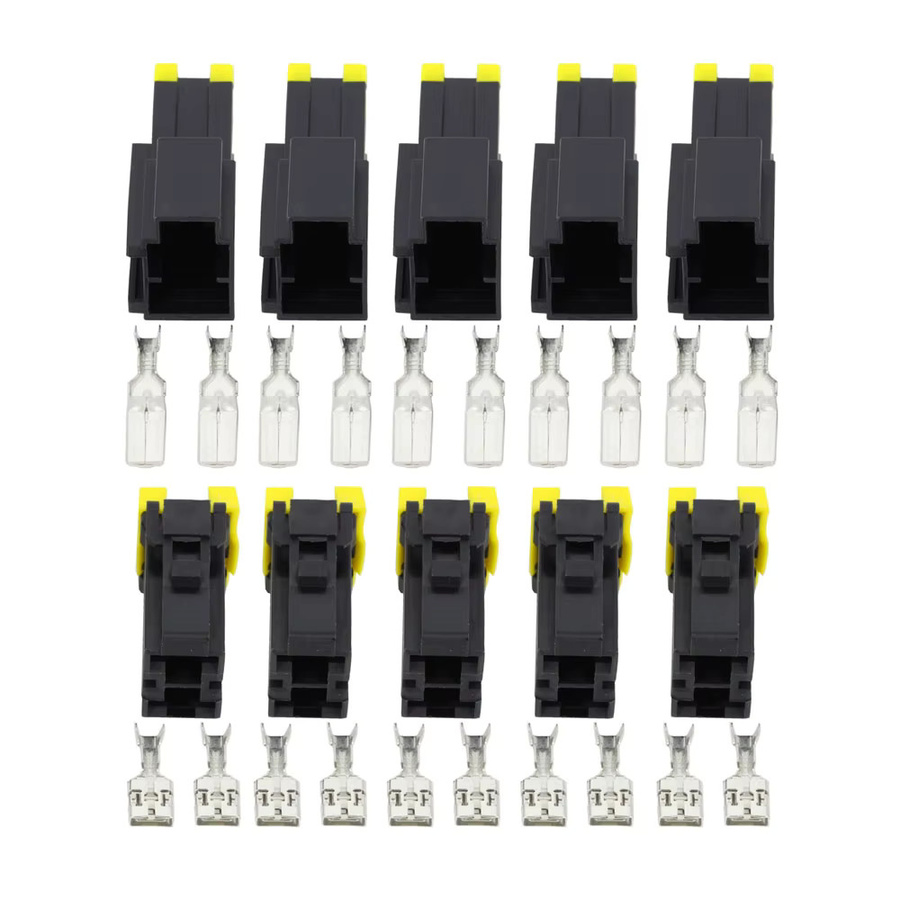 YUEQINGLIAOWANG 2-poliger Auto-Kit Serie 9,5 wasserdichter Hochstrom-Stecker mit männlichem und weiblichem Anschluss in Schwarz, DJ7021Y-9.5-11/21 2P - Bild 3