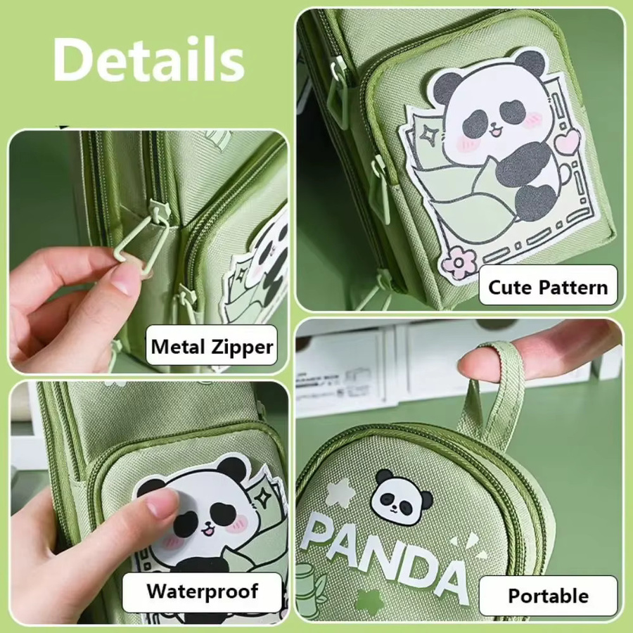 Panda 3D Stand-up Federmappe mit großer Kapazität als Schreibwaren-Organizer für Schule und Büro - Bild 3