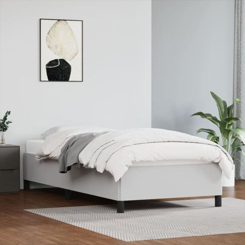 Vidaxl Polsterbett aus Kunstleder in Weiß, B/T/H: 80 x 200 cm - Bild 1